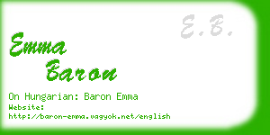 emma baron business card